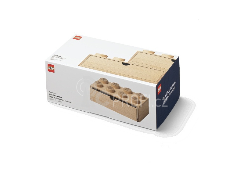 LEGO Wood dřevěný stolní box 8 se zásuvkou dub