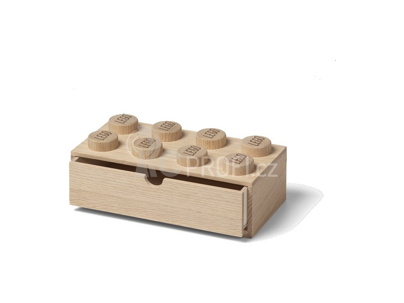 LEGO Wood dřevěný stolní box 8 se zásuvkou dub