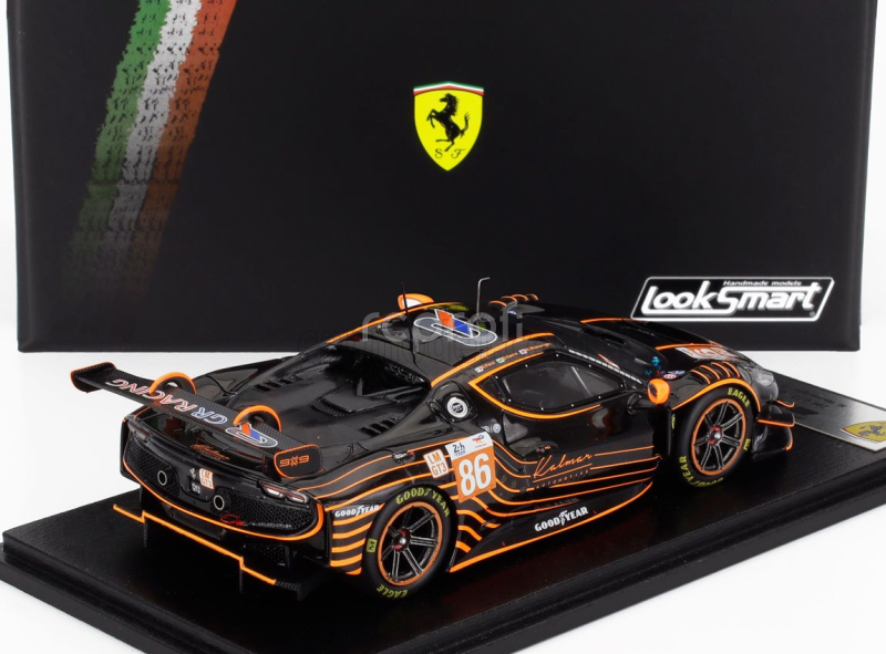 Looksmart Ferrari 296 Gt3 3.0l Turbo V6 Team Gr Racing N 86 24h Le Mans 2024 Riccardo Pera - Daniel Serra - Michael Wainwright 1:43 Černá Oranžová