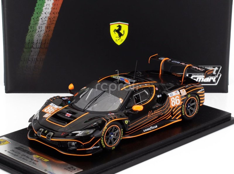 Looksmart Ferrari 296 Gt3 3.0l Turbo V6 Team Gr Racing N 86 24h Le Mans 2024 Riccardo Pera - Daniel Serra - Michael Wainwright 1:43 Černá Oranžová