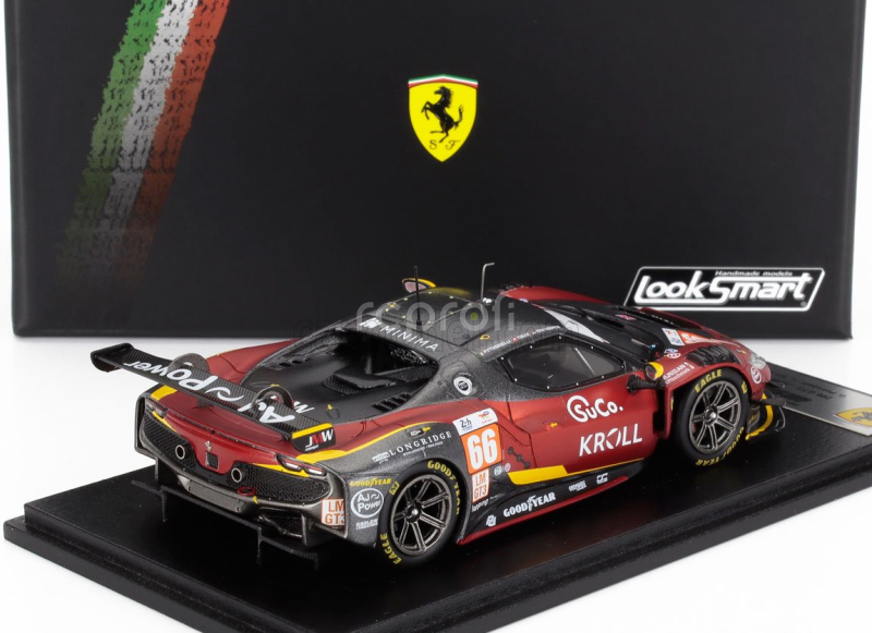 Looksmart Ferrari 296 Gt3 3.0l Turbo V6 Team Jmw Motorsport N 66 24h Le Mans 2024 Giacomo Petrobelli - Larry Ten Voorde - Salih Yoluc 1:43 Červená Černá