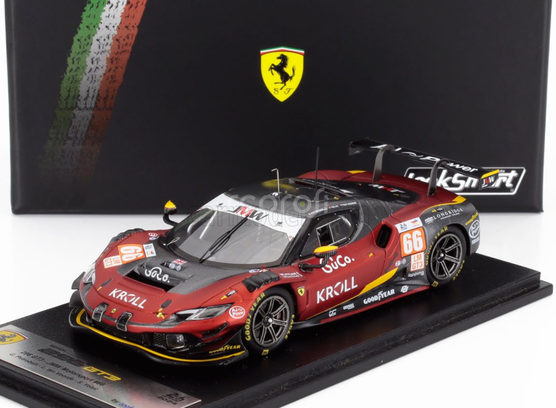 Looksmart Ferrari 296 Gt3 3.0l Turbo V6 Team Jmw Motorsport N 66 24h Le Mans 2024 Giacomo Petrobelli - Larry Ten Voorde - Salih Yoluc 1:43 Červená Černá