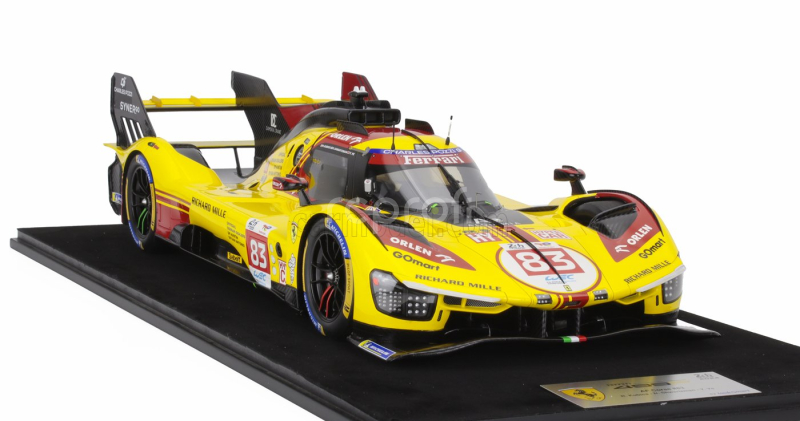 Looksmart Ferrari 499p 3.0l Turbo V6 Team Af Corse N  83 24h Le Mans 2024 Robert Kubica - Robert Shwartzman - Yifei Ye 1:12 Žlutá Červená