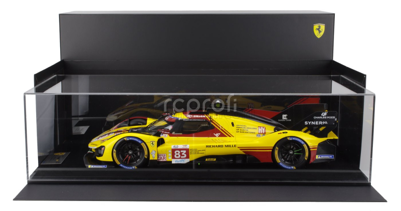 Looksmart Ferrari 499p 3.0l Turbo V6 Team Af Corse N  83 24h Le Mans 2024 Robert Kubica - Robert Shwartzman - Yifei Ye 1:12 Žlutá Červená