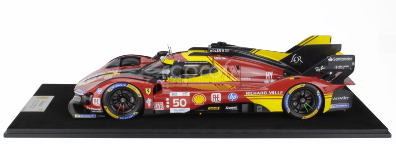 Looksmart Ferrari 499p 3.0l Turbo V6 Team Ferrari Af Corse N 50 Winner 24h Le Mans 2024 Antonio Fuoco - Miguel Molina - Nicklas Nielsen 1:12 Červená Žlutá Černá