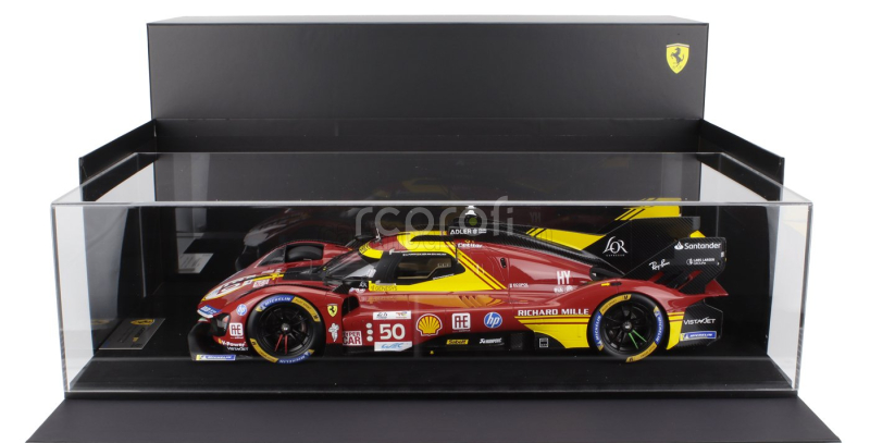 Looksmart Ferrari 499p 3.0l Turbo V6 Team Ferrari Af Corse N 50 Winner 24h Le Mans 2024 Antonio Fuoco - Miguel Molina - Nicklas Nielsen 1:12 Červená Žlutá Černá