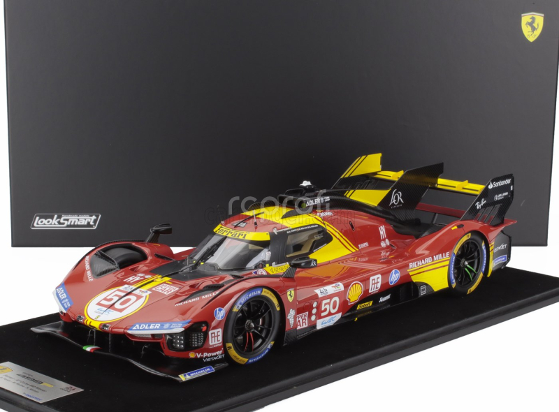 Looksmart Ferrari 499p 3.0l Turbo V6 Team Ferrari Af Corse N 50 Winner 24h Le Mans 2024 Antonio Fuoco - Miguel Molina - Nicklas Nielsen 1:12 Červená Žlutá Černá