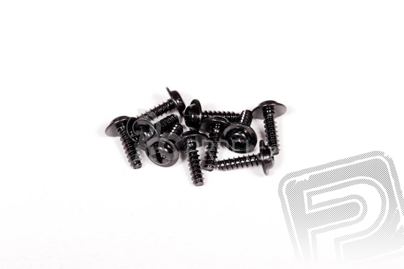 M3x10mm samořezné šrouby s čočkovitou křížovou hlavou a osazením (černé, 10 ks.)