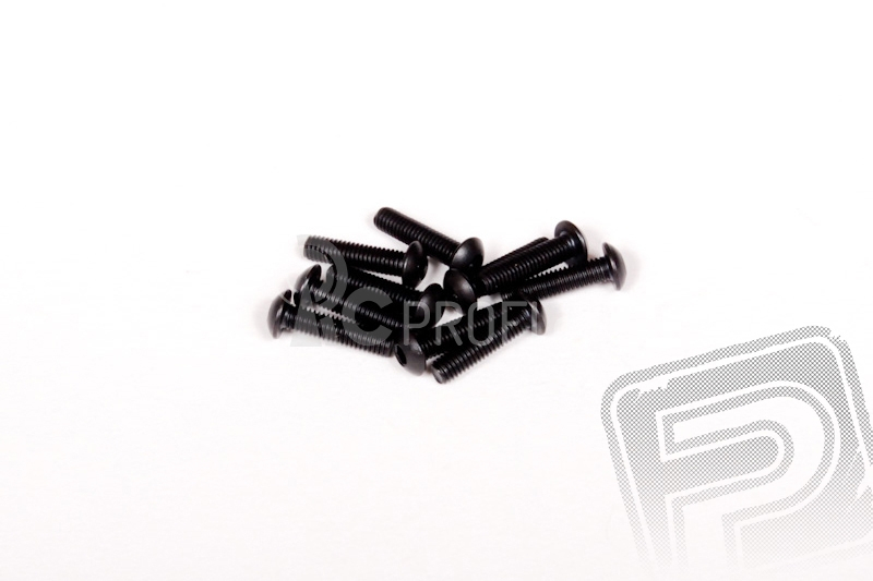 M3x12mm imbusové šrouby s čočkovitou hlavou (černé, 10 ks.)