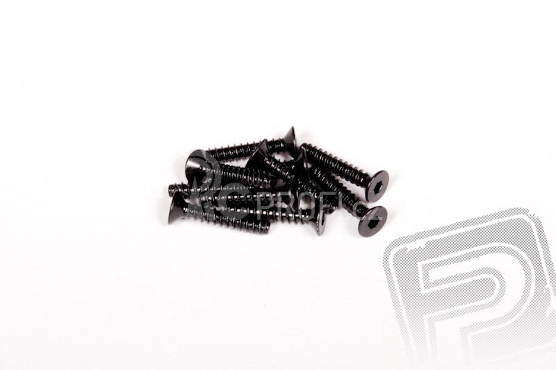M3x16mm samořezné imbusové šrouby s zápustnou hlavou (černé, 10 ks.)