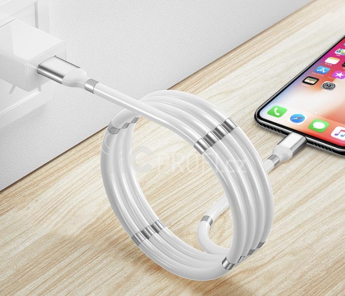 Magnetický samonavíjecí USB nabíjecí kabel (Type-C) (180 cm)