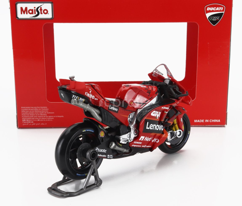 Maisto Ducati Set 2x Desmosedici Gp23 Team Lenovo N 1 World Champion Motogp Season 2023 Francesco Bagnaia + N 23 Motogp Season 2023 Enea Bastianini 1:18 Red