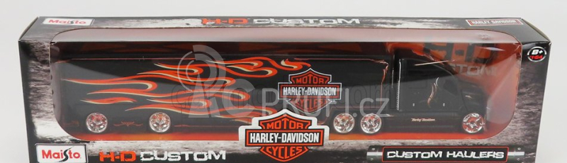 Maisto Truck H-d Haulers Truck Harley Davidson Car Transporter 2021 1:64 Black