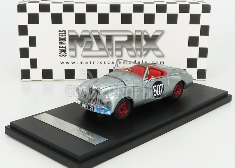 Matrix scale models Sunbeam Alpine N 507 Rally Des Alpes Open 1953 S.moss - J.cutts 1:43 Silver