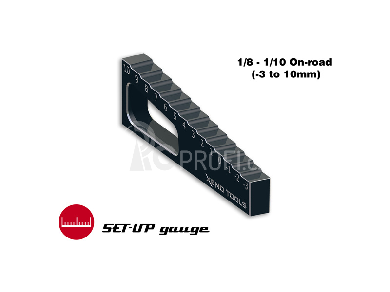 Měřidlo propadu ramen 1:8-1:10 (-3mm až +10mm)
