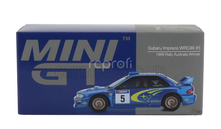 Mini-gt Subaru Impreza Wrc99 S5 N 5 Winner Rally Australia 1999 Richard Burns - Robert Reid 1:64 Blue