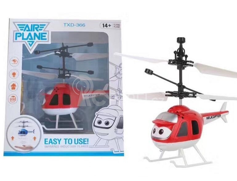 Mini helikoptéra, červená