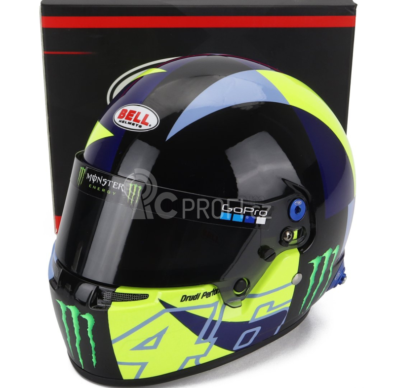 Mini helmet Bell helmet Casco Helmet Valentino Rossi Bmw M4 Gt3 Wrt 2022 1:2 Žlutá Bílá Modrá