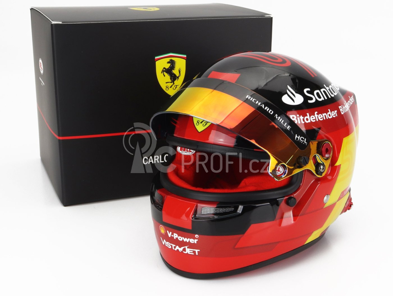 Mini helmet Bell helma F1 Ferrari Sf-23 Team Scuderia Ferrari N 55 Season 2023 1:2