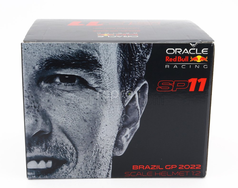 Mini helmet Schuberth helmet F1  Casco Helmet Red Bull Rb18 Team Oracle Red Bull Racing N 11 Brazilian Gp 2022 Sergio Perez 1:2 Matná Šedožlutá