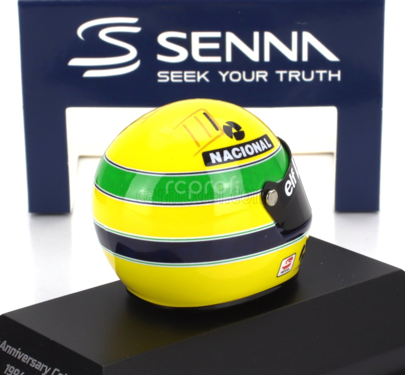 Minichamps Bell helmet F1  Casco Helmet Fw16 Team Rothmans Renault N 2 Last Race Imola Gp 1994 Ayrton Senna 1:8 Žlutá Zelená