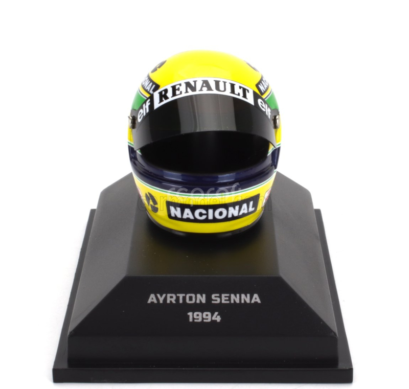 Minichamps Bell helmet F1  Casco Helmet Fw16 Team Rothmans Renault N 2 Last Race Imola Gp 1994 Ayrton Senna 1:8 Žlutá Zelená