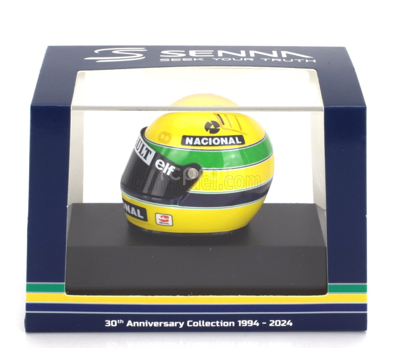 Minichamps Bell helmet F1  Casco Helmet Fw16 Team Rothmans Renault N 2 Last Race Imola Gp 1994 Ayrton Senna 1:8 Žlutá Zelená