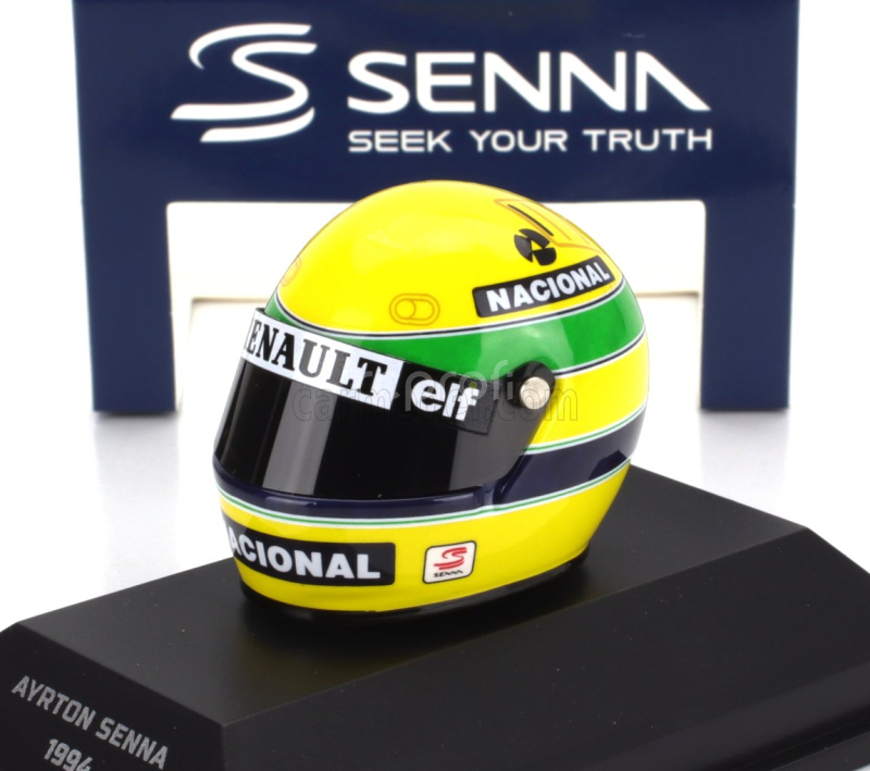 Minichamps Bell helmet F1  Casco Helmet Fw16 Team Rothmans Renault N 2 Last Race Imola Gp 1994 Ayrton Senna 1:8 Žlutá Zelená