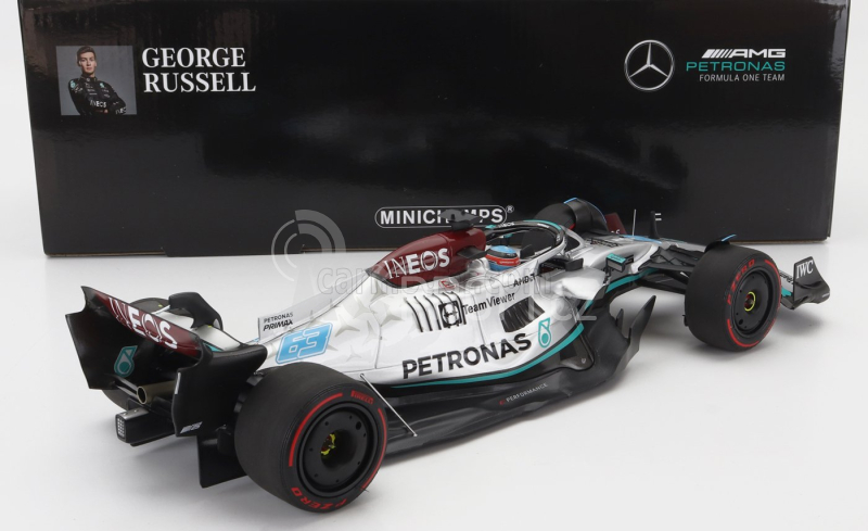 Minichamps Mercedes gp F1 W13e Mercedes-amg Petronas F1 N 63 1:18, stříbrná
