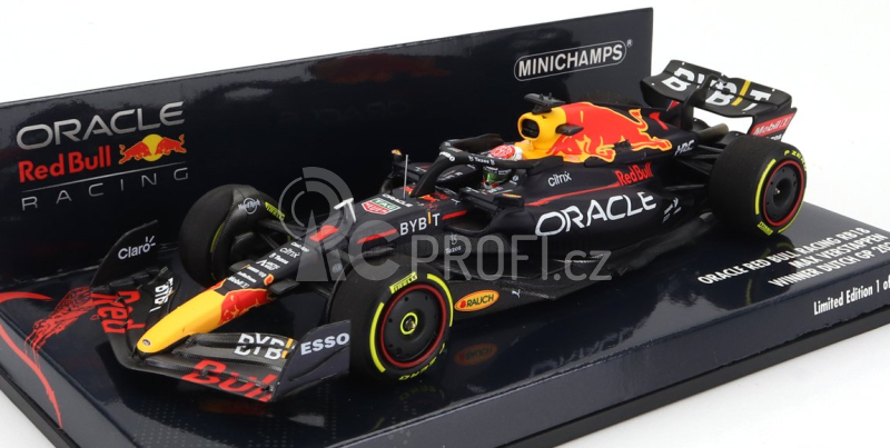 Minichamps Red bull F1  Rb18 Team Oracle Red Bull Racing N 1 World Champion Winner Dutch Gp 2022 Max Verstappen 1:43 Matná Modrá Žlutá Červená