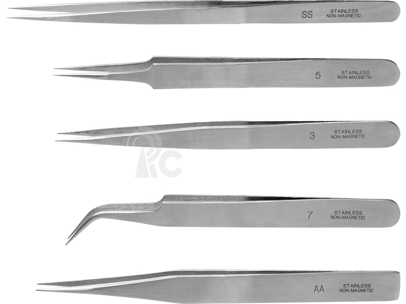 Modelcraft nerezové pinzety (sada 5ks)