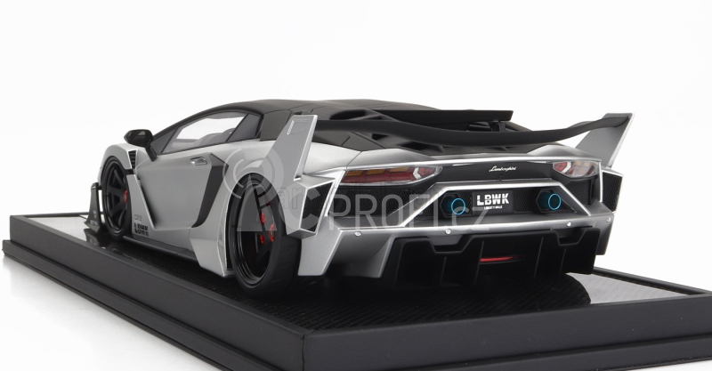 Motorhelix Lamborghini Aventador Gt Evo Lbwk Lb-works 2019 1:18 Stříbrná Uhlíková Čerň