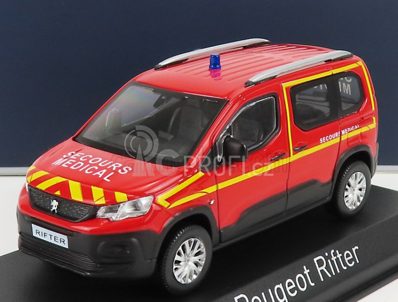 Norev Peugeot Rifter Pompiers Secours Medical 2019 1:43 Červená Žlutá
