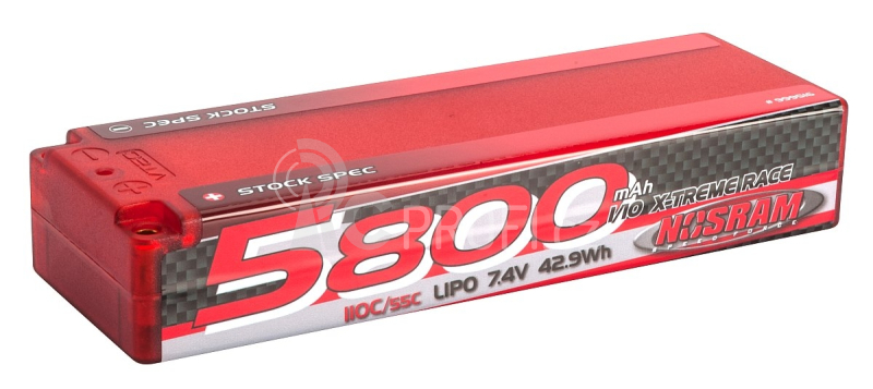 NOSRAM 5800 - TC Stock Spec - 110C/55C - 7.4V LiPo - 1/10 Competition Car Line Hardcase