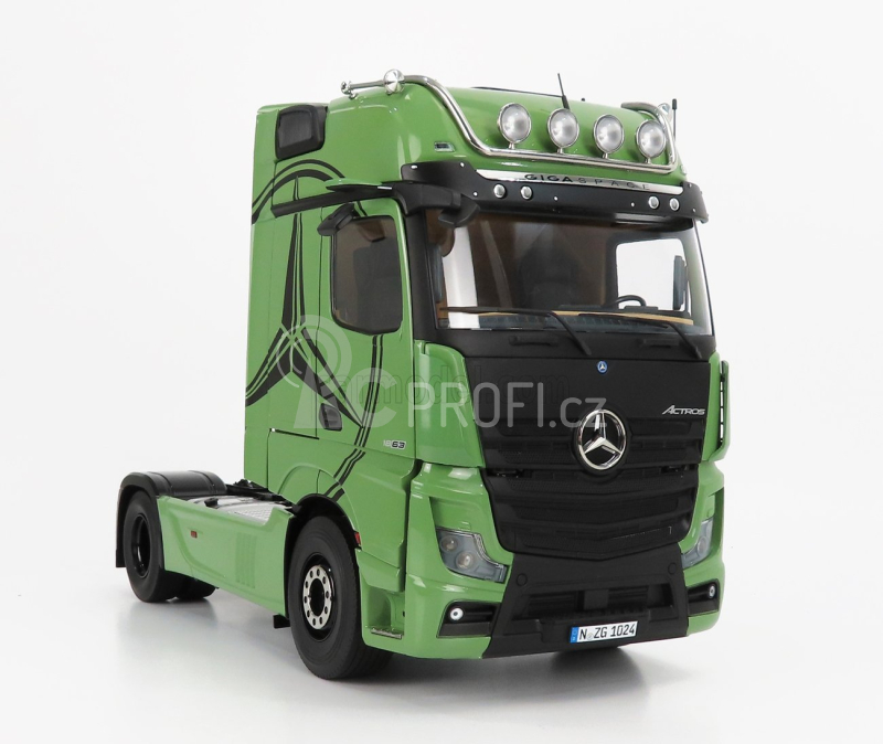 Nzg Mercedes benz Actros 2 1863 Gigaspace 4x2 Mirrorcam Tractor Truck 2-assi 2018 1:18 Olivová Zelená