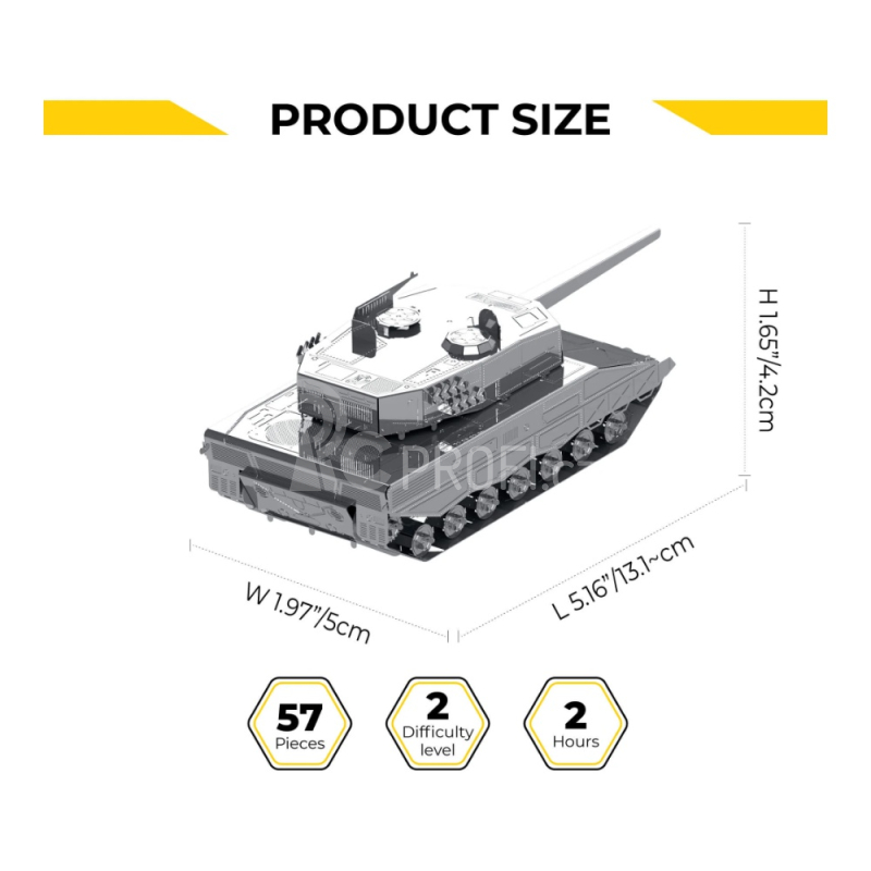 Ocelová stavebnice tank Leopard 2
