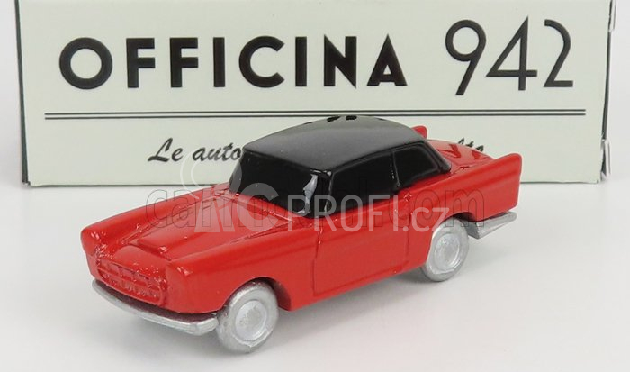 Officina-942 Fiat 1200 Coupe Carrozzeria Scionieri 1958 1:76 Červená Černá