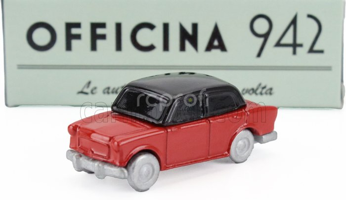 Officina-942 Fiat 600 Berlina Carrozzeria Mantelli 1957 1:76 Červená Černá