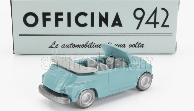 Officina-942 Fiat 600 Maggiolina Carrozzeria Francis Lombardi Cabriolet Open 1958 1:76 Světle Modrá