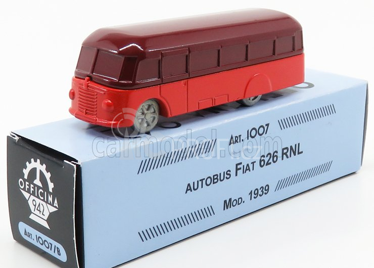 Officina-942 Fiat 626 Rnl Autobus 1939 1:76 Červená Oranžová