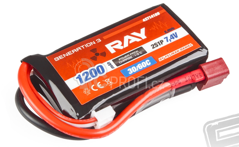 Náhr.aku 1200mAh/7,4 30C s kon. DEAN-T 8,9Wh