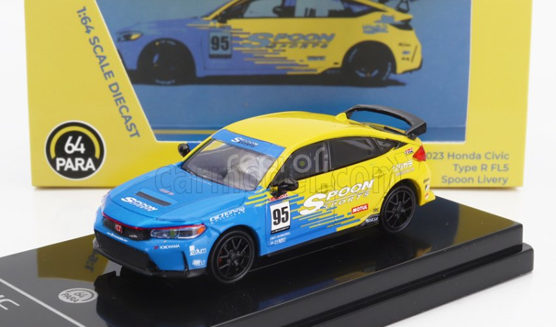 Paragon-models Honda Civic Type-r (fl5) N 95 Spoon Sport 2023 1:64 Modrá Žlutá
