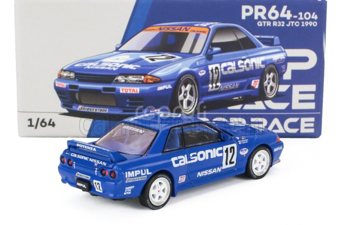 Pop-race-limited Nissan Skyline Gt-r (r32) Team Calsonic N 12 Jtc Season 1990 Kazuyoshi Hoshino - Toshio Suzuki 1:64 Blue