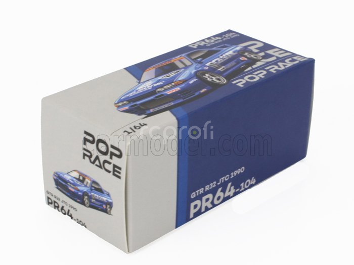 Pop-race-limited Nissan Skyline Gt-r (r32) Team Calsonic N 12 Jtc Season 1990 Kazuyoshi Hoshino - Toshio Suzuki 1:64 Blue