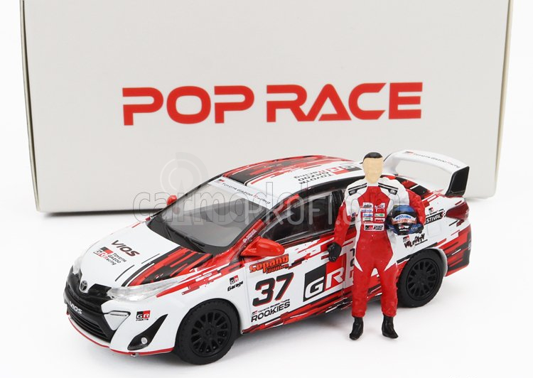 Pop-race-limited Toyota Vios Gr Team Toyota Gazzo Racing N 37 1000km Sepang 2022 Tengku Djan 1:64 Červená Bílá