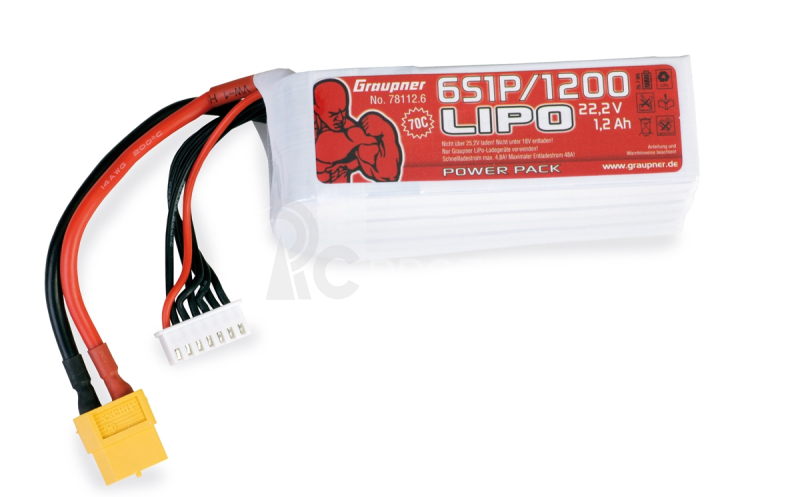 Power Pack LiPo 6/1200 22,2 V 70C XT60