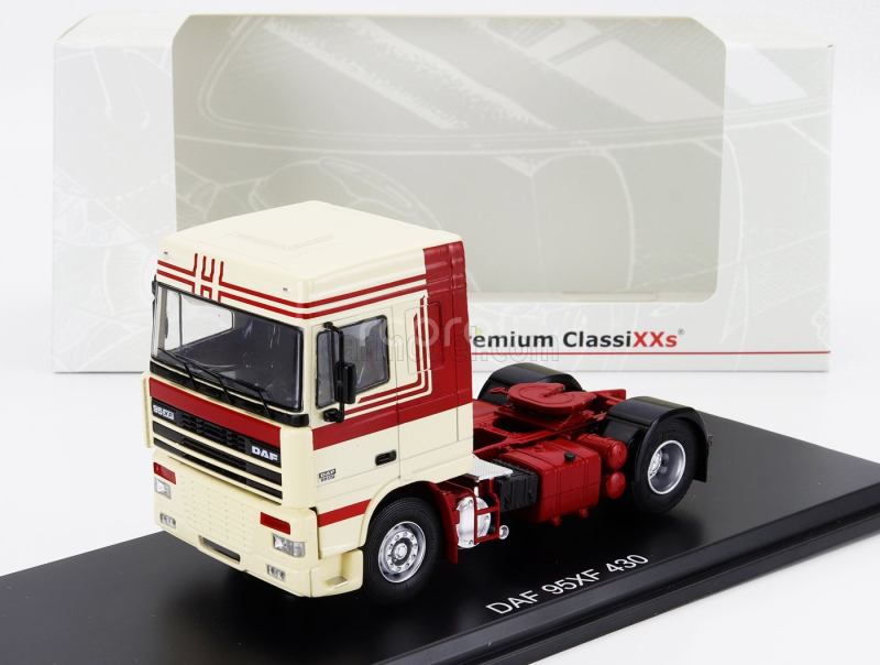Premium classixxs DAF 95xf 430 Tractor Truck 2-assi 1997 1:43 Cream Red