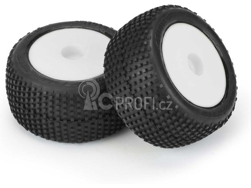 Pro-Line kolo 1:18, pneu Hole Shot, disk H8 bílý (2) (Losi Mini-T)