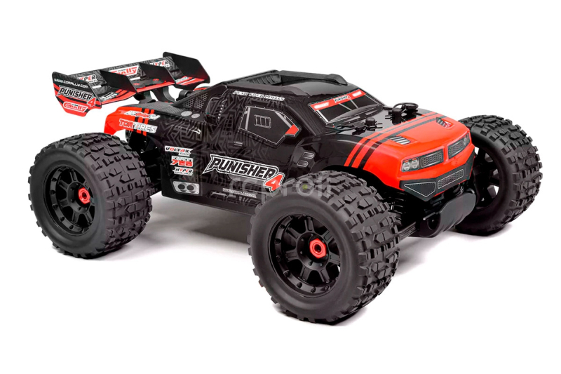 RC auto PUNISHER-4 Monster Truck 4WD 3-4S RTR, červená