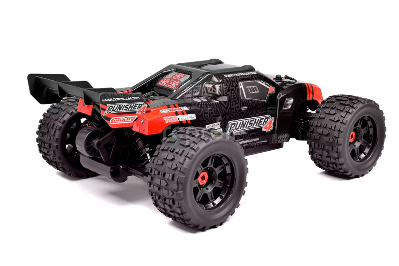 RC auto PUNISHER-4 Monster Truck 4WD 3-4S RTR, červená